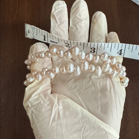 PINK FRESHWATER PEARLS BRACELET COIL ARTISAN Jewelry Spiral Bangle Genuine Pearl - Picture 11 of 12